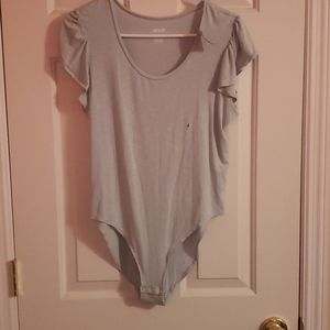 Ruffle sleeve light teal body suit